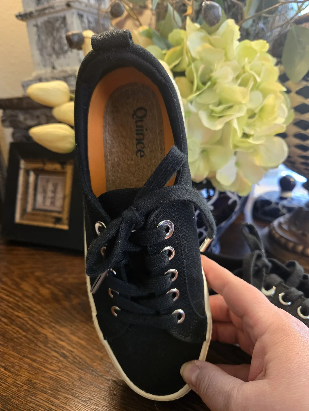 Quince  Black Canvas Low-Top Women's Sneakers